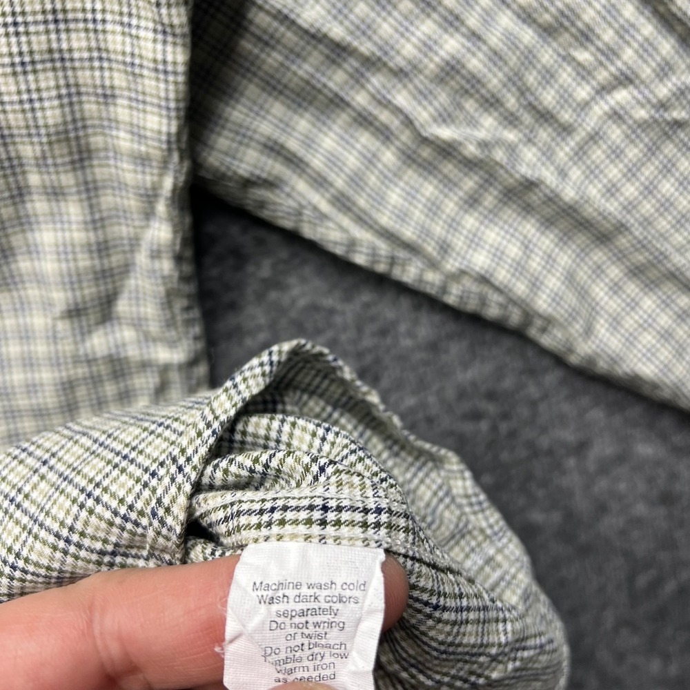 J. Crew Shirt Mens Large Green Tan Plaid Button Down Long Sleeve Cotton - Picture 14 of 16